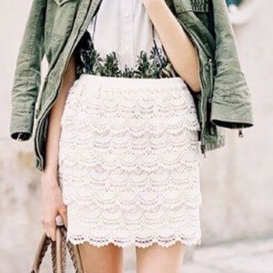 Scalloped Lace Mini Skirt